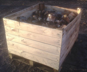 crate of seasoned logs